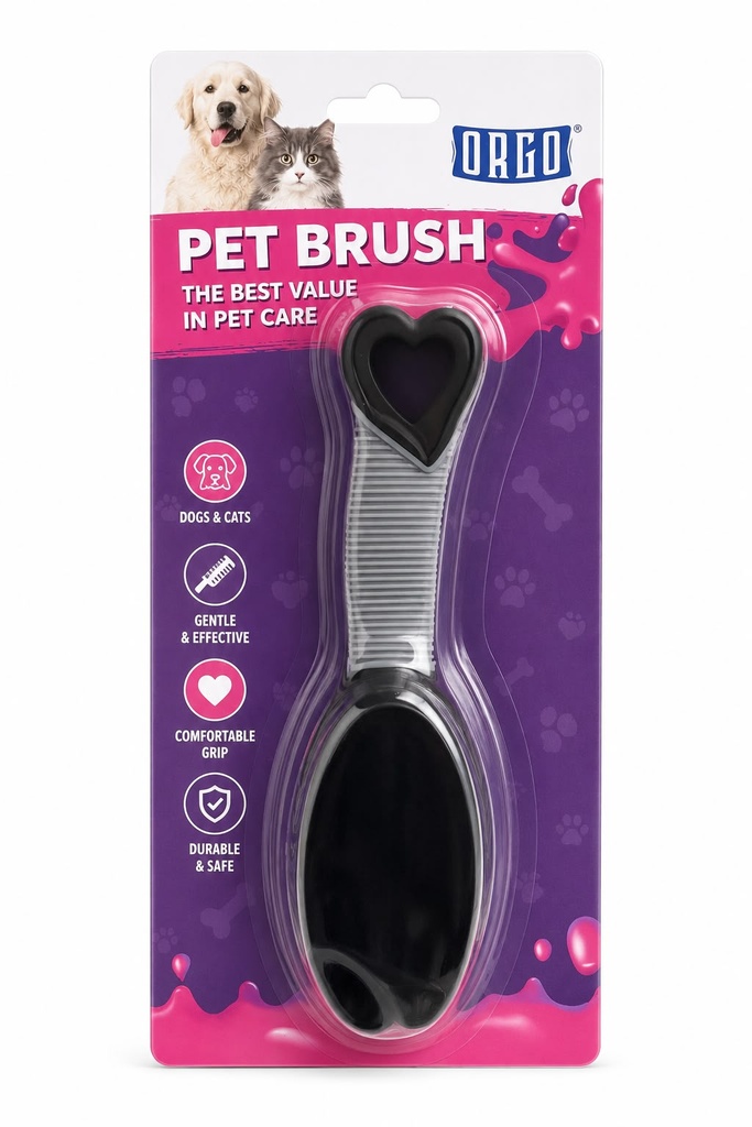 [1961] Accessories orgo Dog & Cats PET BRUSH ( Black Head+Grey handle )