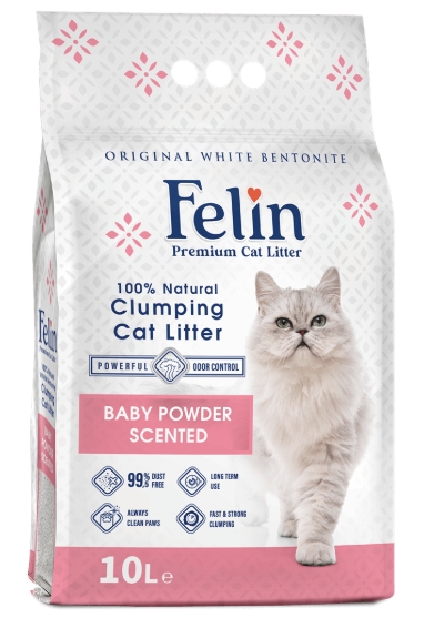 [2305] Cat litter Felin CAT White Cat Litter Baby Powder 10 L