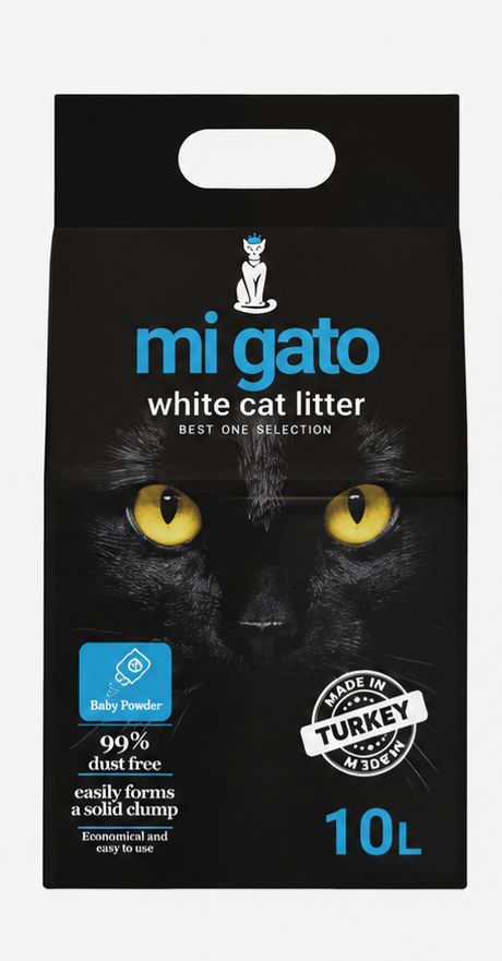 [2098] Cat litter Mi gato CAT White cat litter baby powder 10 L