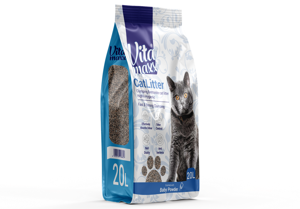 [2067] Cat litter Vita maxx CAT Brown Sand Clumping 20 L Baby Powder