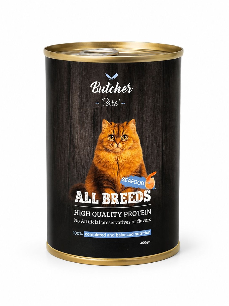 [2524] Wet Food Butcher cat  Butcher Seafood 400 gm pate