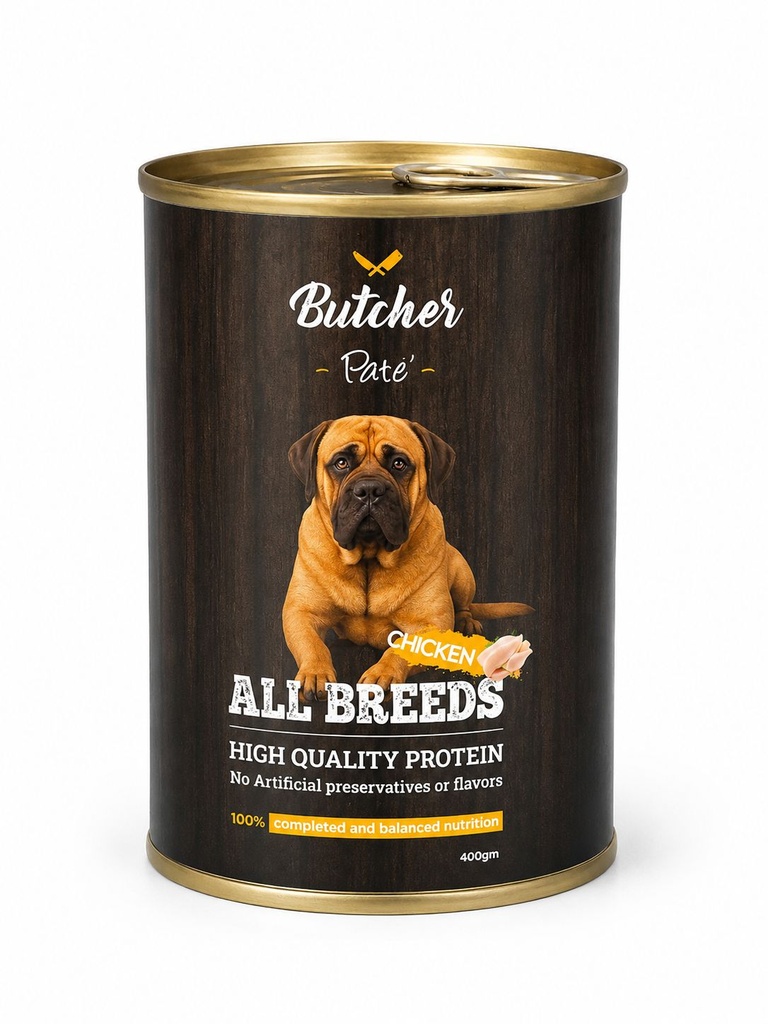 [2529] Wet Food Butcher dog  Butcher Can Food  Adult Dog Chicken  400 GM
