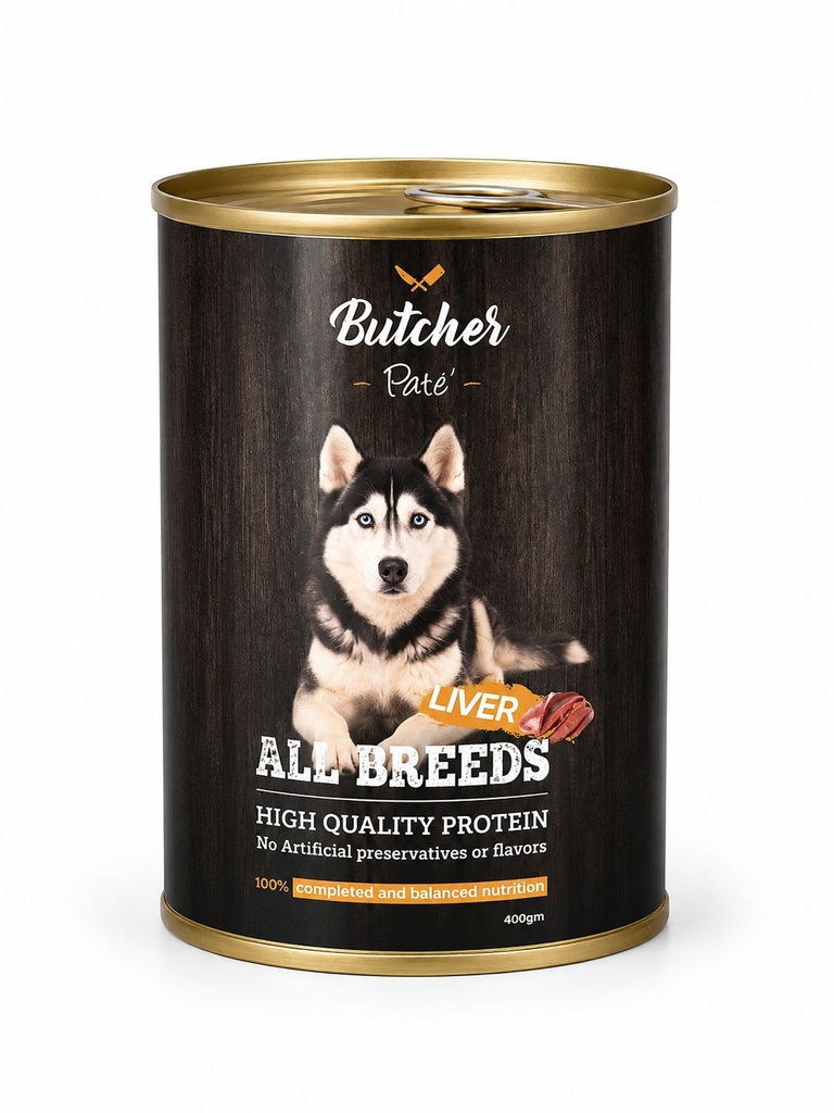 [2521] Wet Food Butcher dog  Butcher Wet Food Liver 		400gm dog Pate