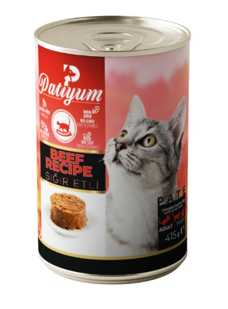 [2772] Wet Food Patiyum cat  Patiyum Cat Can Food Pate Beef Recipe for Adult Cats 400 g - 24 PCS /  Packet