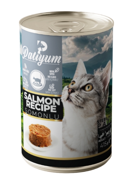 [2776] Wet Food Patiyum cat  Patiyum Cat Can Food Pate Salmon Recipe for Adult Cats 400 g - 24 PCS /  Packet