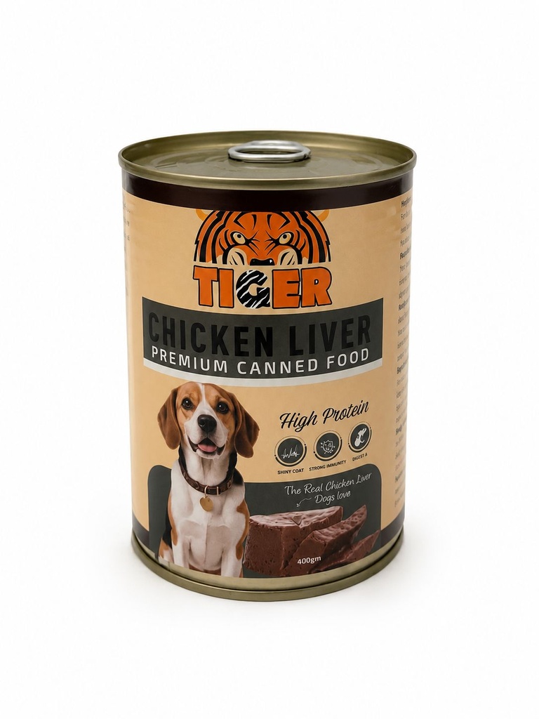[2430] Wet Food Tiger dog  can food with chicken liver 400 gm