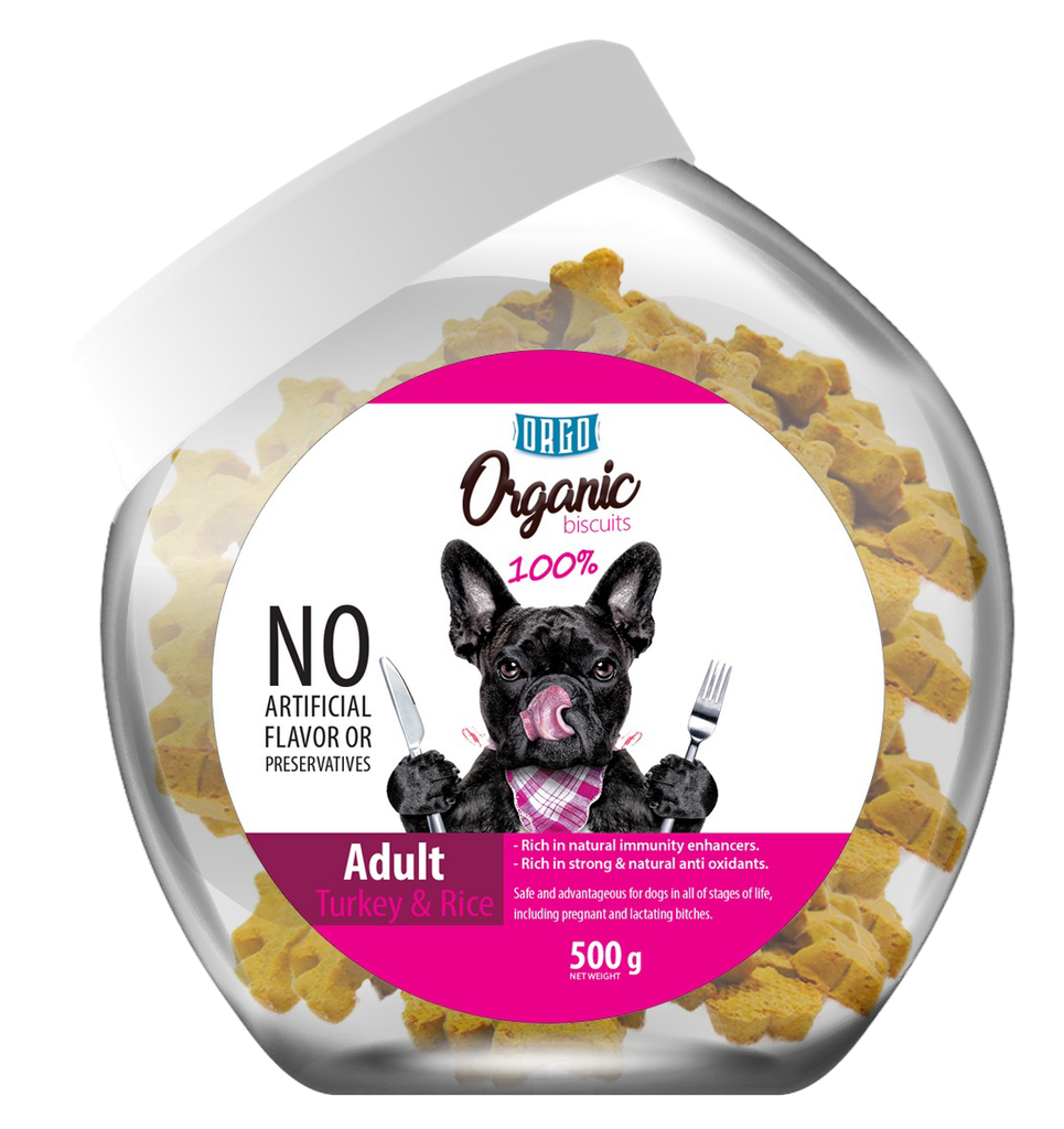 [2263] biscuits orgo DOG Adult Turkey & Rice 500 gm