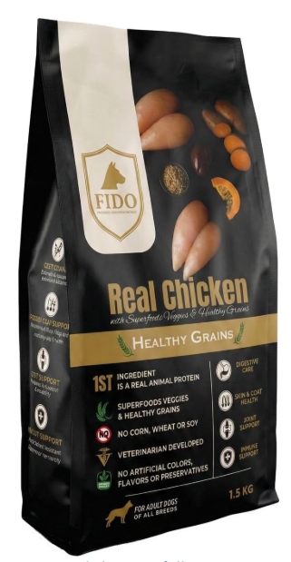 [2840] dry food FIDO - real dog  Adult  1.5 kg