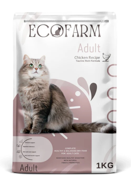 [8000011] Ecofarm - Dry Food - For Adult Cats - 1 kg - Chicken