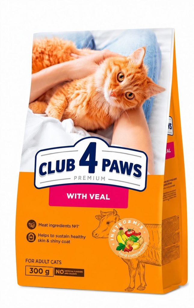 [8000022] Club 4 Paws - Dry Food - For Adult Cats - 300 gm - Vela