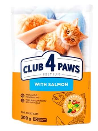 [8000025] Club 4 Paws - Dry Food - For Adult Cats - 300 gm - Salmon