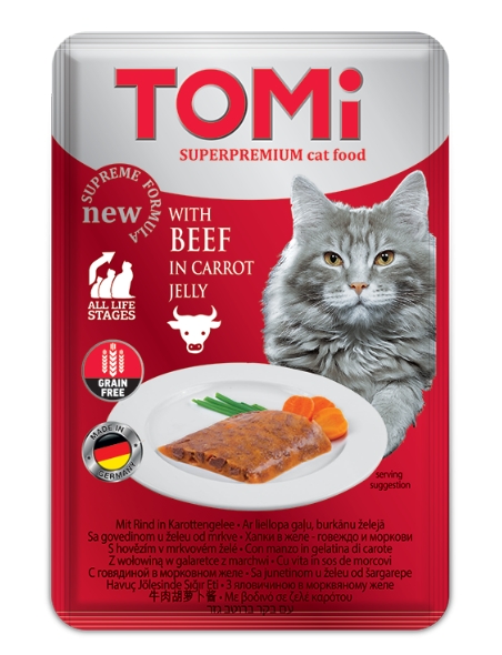 [8000079] Tomi - Cat Food - For Adult - Pouch 100 gm - Beef