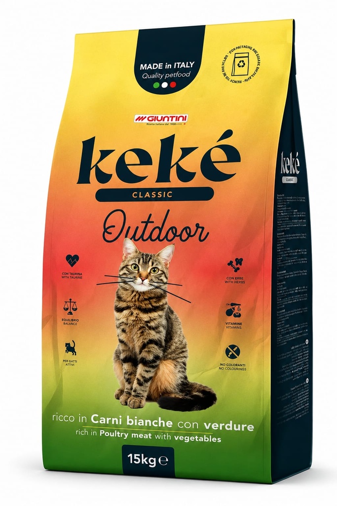[8000084] KeKe - Dry Food - For Adult Cats - 15 kg -  Classic - outdoor