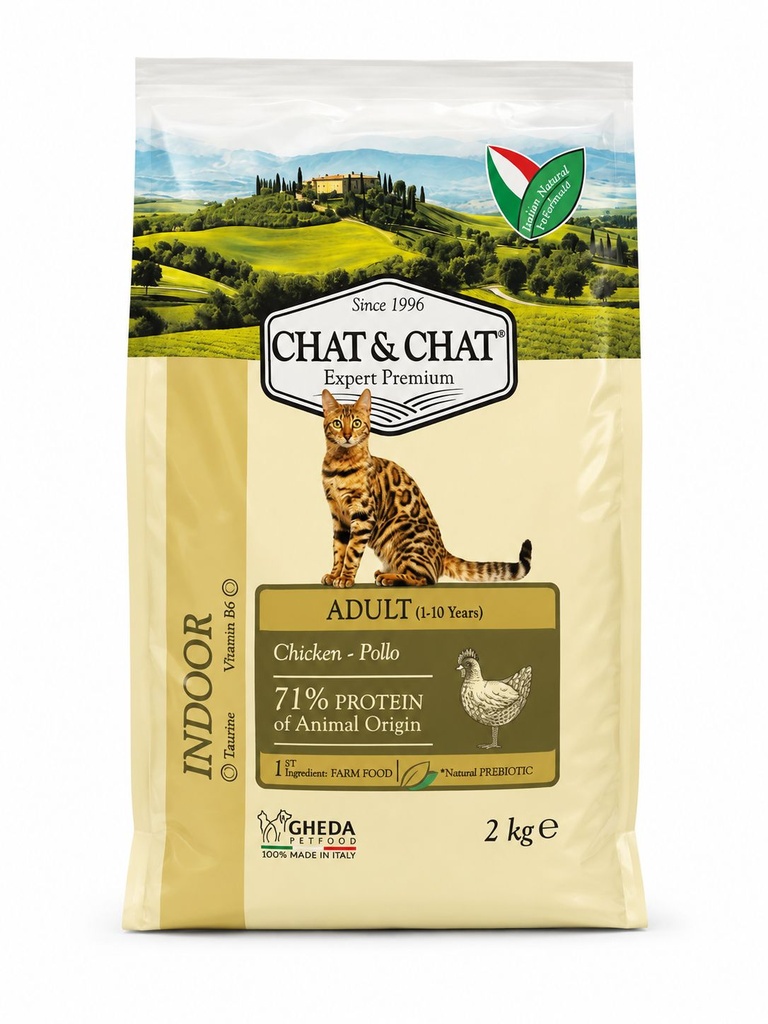 [8000093] CHAT & CHAT - For Adult Cats - Indoor - 2 kg - With Chicken