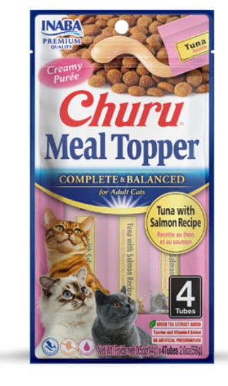 [8000204] Churu - Adult Cats - Creamy Treat - 4 Tubes - 56 g - Complete & Balanced - Tuna & Salmon