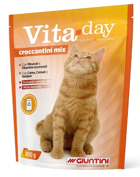 [8000228] Vita.day - Dry Food - For Adult Cats - 800 gm - Croccantini Mix