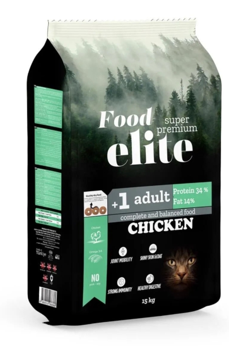 [8000261] Elite - Dry Food - For Adult Cats - 15 kg - Chicken
