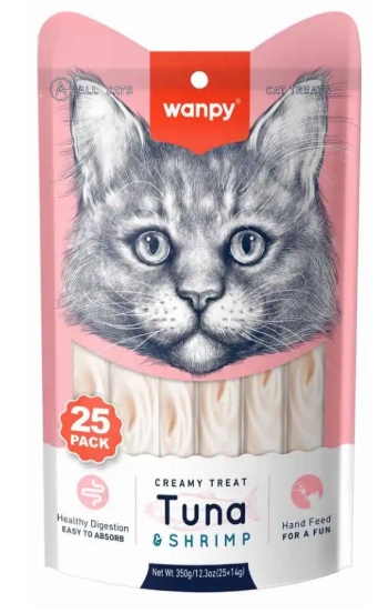 [8000334] Wanpy - Cat Creamy Treat - 350gm - 25 Pcs - Tuna