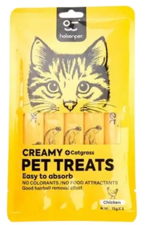 [8000335] Haisenpet - Cat Creamy Treat - 15 gm - 5 Pcs - Chicken & Goat Milk