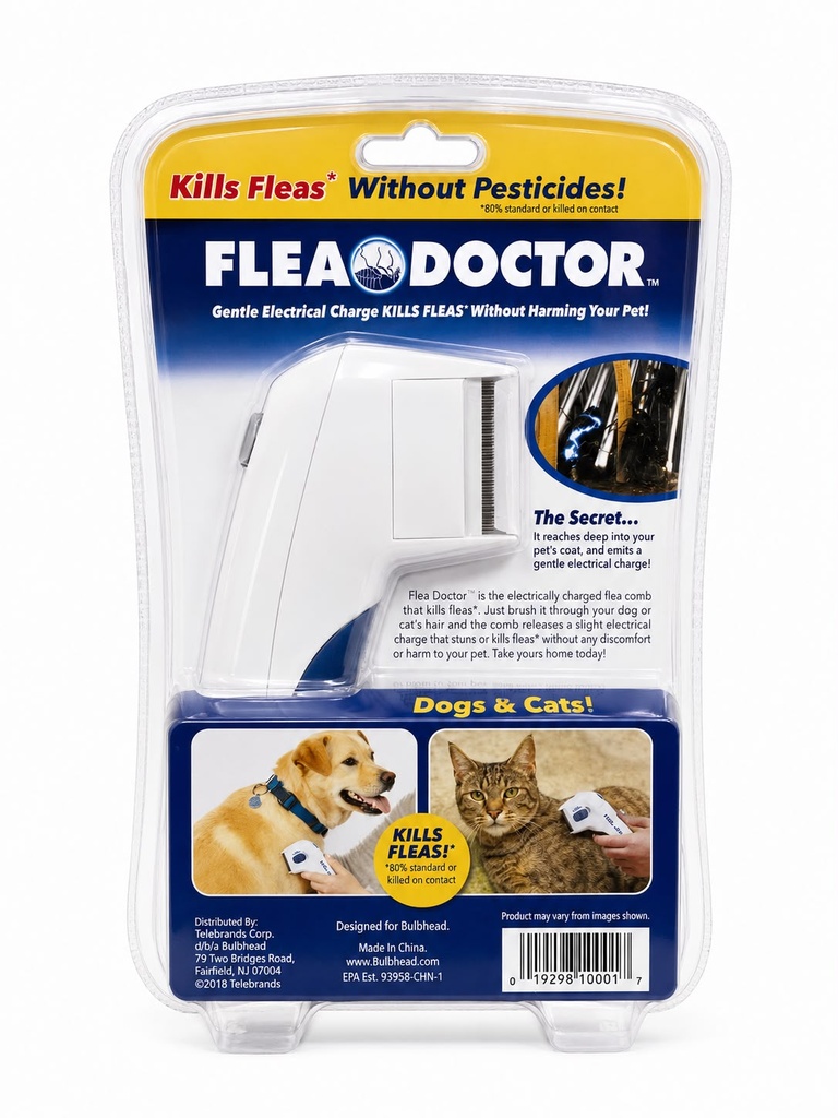 [A-FD-K] Flea Doctor - Electrically Charged Flea Comb - Kills Fleas