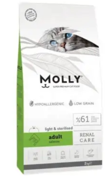 [8000396] MOLLY - Dry Food - For Adult Cats - 2 kg - Salmon