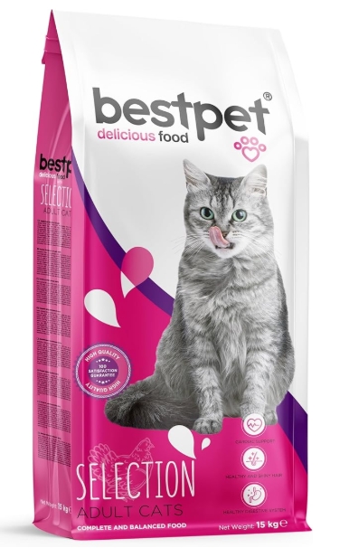[8000402] BestPet - Dry Food - For Adult Cats - 15 kg - Selection
