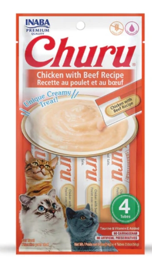 [8000428] Inaba - Churu Pops - Cat Treats - 60 gm - Chicken With Beef Recipe