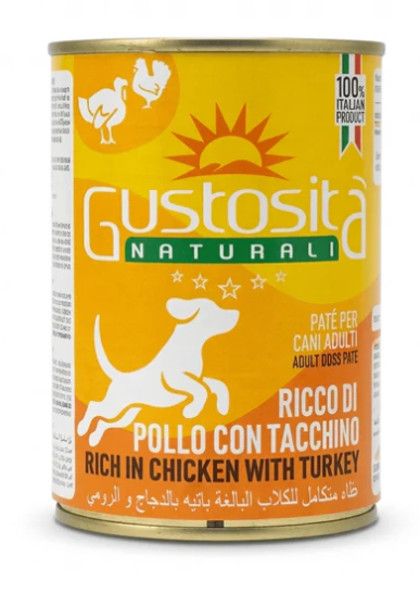 [8000436] Gustosita - Can 400 gm - For Adult Dogs - Chicken & Turkey