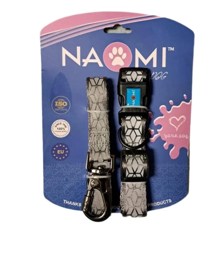 [YL107773-M & YL107774-M] Naomi - Dog Leash & Collar - Gray - M