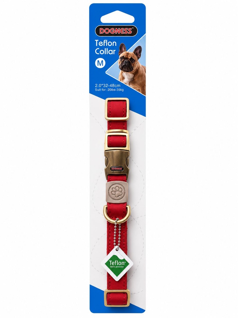 [8000571] Dogness - Elegant Collar - M - Red
