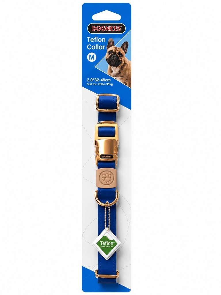 [8000574] Dogness - Elegant Collar - M - Blue