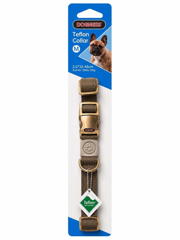 [8000575] Dogness - Elegant Collar - M - Brown