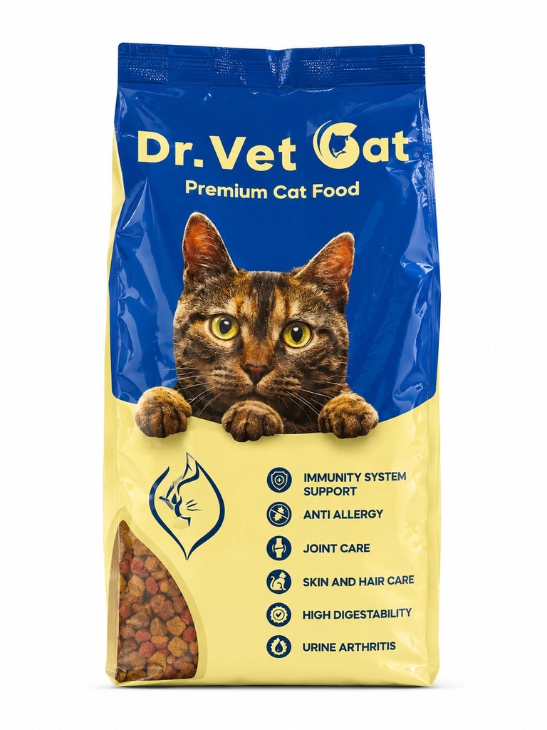 [8000657] Dr. Vet Cat - Dry Food - For Adult Cats - 1 kg - Protein 26%