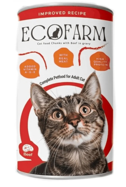 [8000665] Ecofarm - Can 400 gm - For Adult Cats - Beef