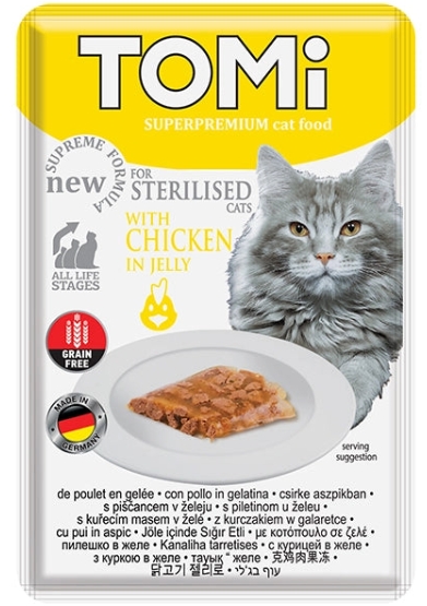 [8000870] Tomi - Cat Food - For Adult - Pouch 85 gm - Strrilized - Chicken