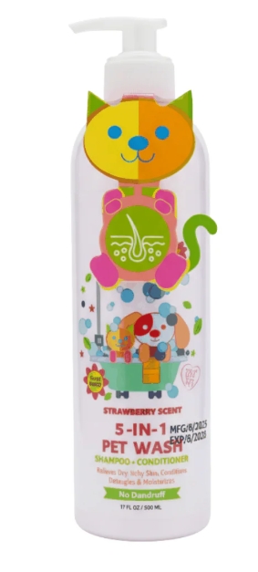 [cdp-00040] Pets republic Anti Dandruff Shampoo 5 in 1 Strawberry 500ml