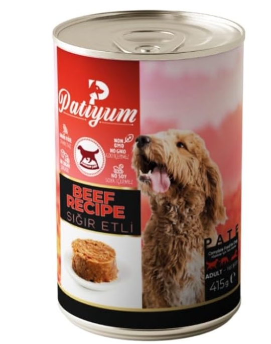 [2970] Patiyum  Can Food Pate Beef Recipe for Adult Dogs 400 g - 1 PCS /  Packet