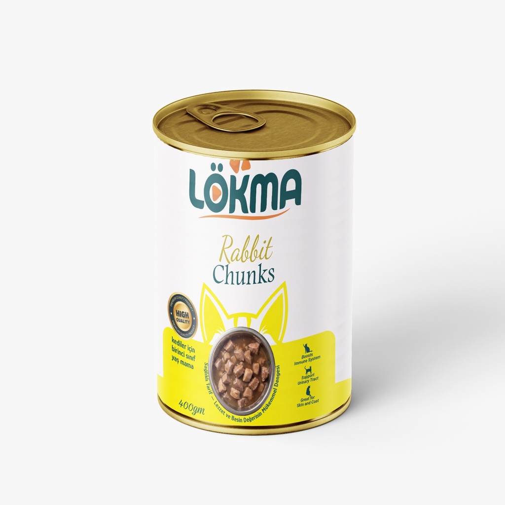 [2978] Lokma Chunks Can Food For Adult Cat - Rabbit 400 GM