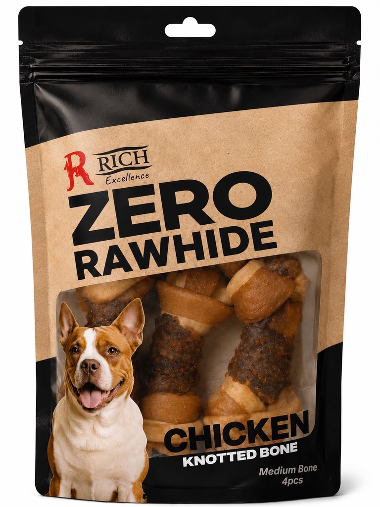 [81000] Zero Knotted bones medium 4 PCs with Chicken