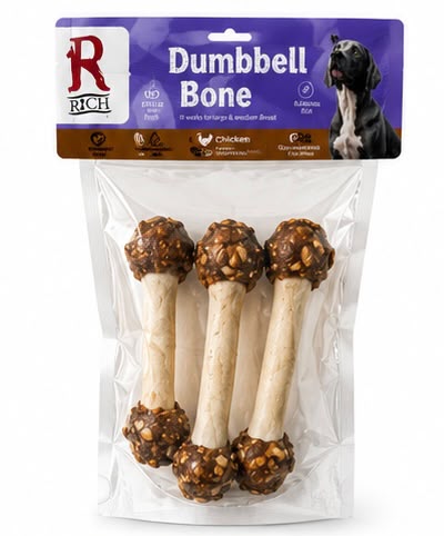 [22000] Rich - Dog Treats - Dumbell Bone - Chicken
