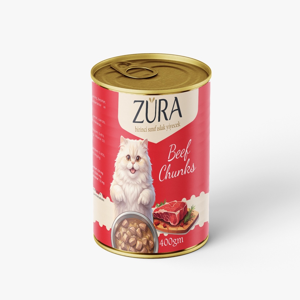 [3030] Zura Chunks Can Food For Adult Cat Beef 400 GM