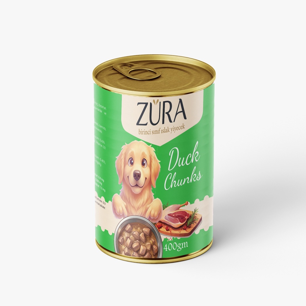 [3025] Zura Chunks Can Food For Adult Dog Duck 400 GM