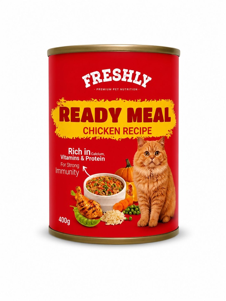 [Wet Food Meal 02] freshly Meal Can Food For Cat Chicken With Veg & Soup 400 GM