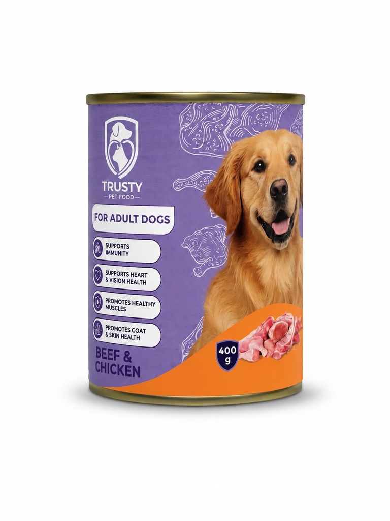 [Wet Food  Trusty 07] Trusty Wet Food Beef & Chicken Dog 400g Pate,24,