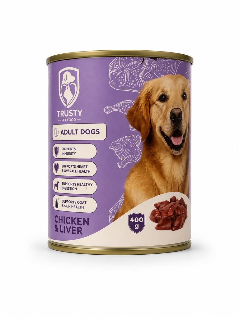 [Wet Food  Trusty 08] Trusty Wet Food Chicken Liver Dog 400g Pate,24,